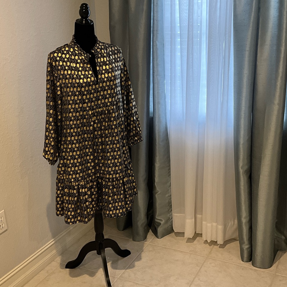 Cabana Life Black and Gold Midi Dress